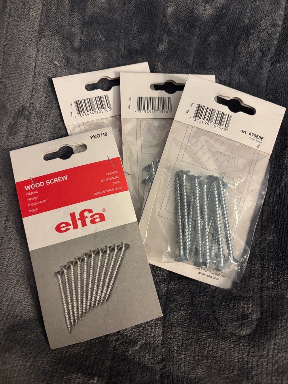 ELF Silver Wood Screws - Pack of Multiple